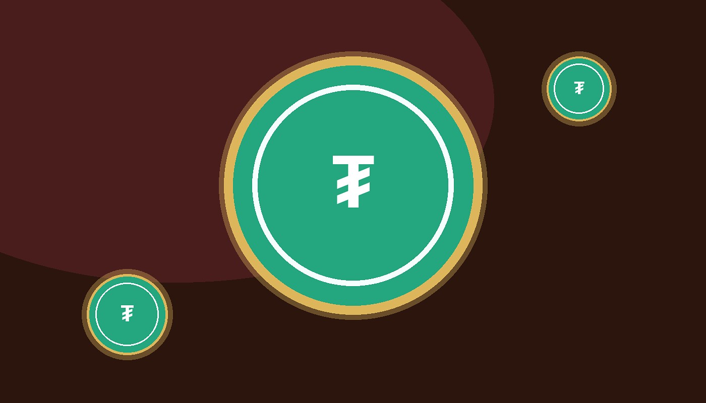 Bright luxury room, flash USDT wallet